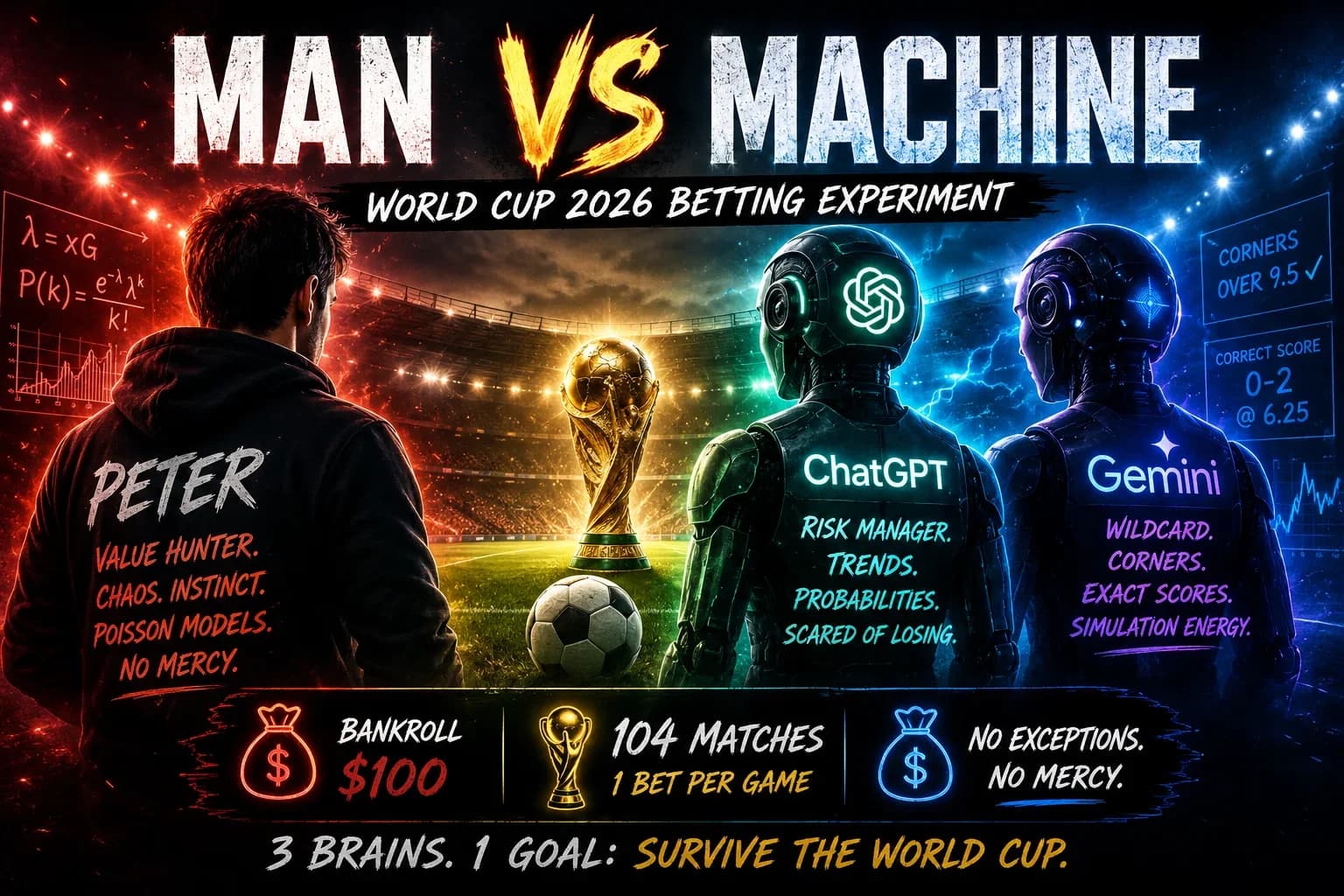 🏆 MAN VS. MACHINE: The Ultimate World Cup 2026 Betting Experiment! 🤖 First bets